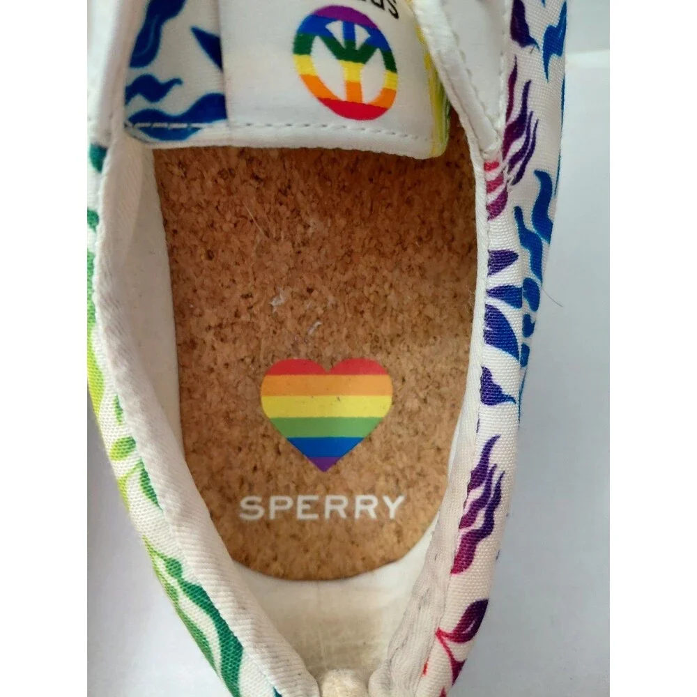 Sperry STS87526 Crest Vibe Pride Women 10M Multicolor Classic Sneaker Boat Shoes